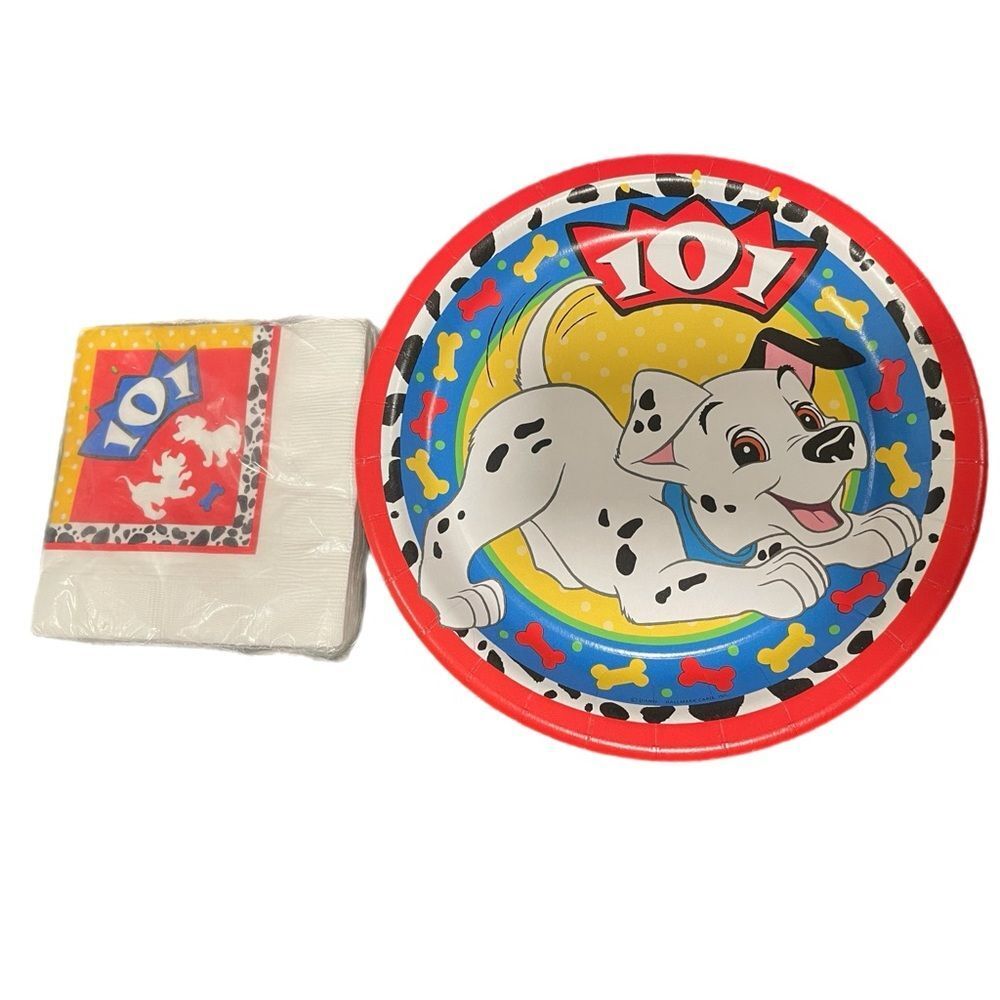 Vintage Disney 101 Dalmatians Paper Plates and Napkins